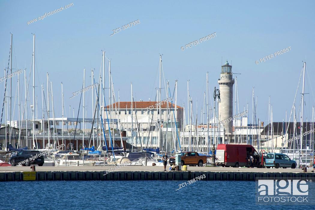 Stock Photo: Port of Trieste with lighthouse - Italy.