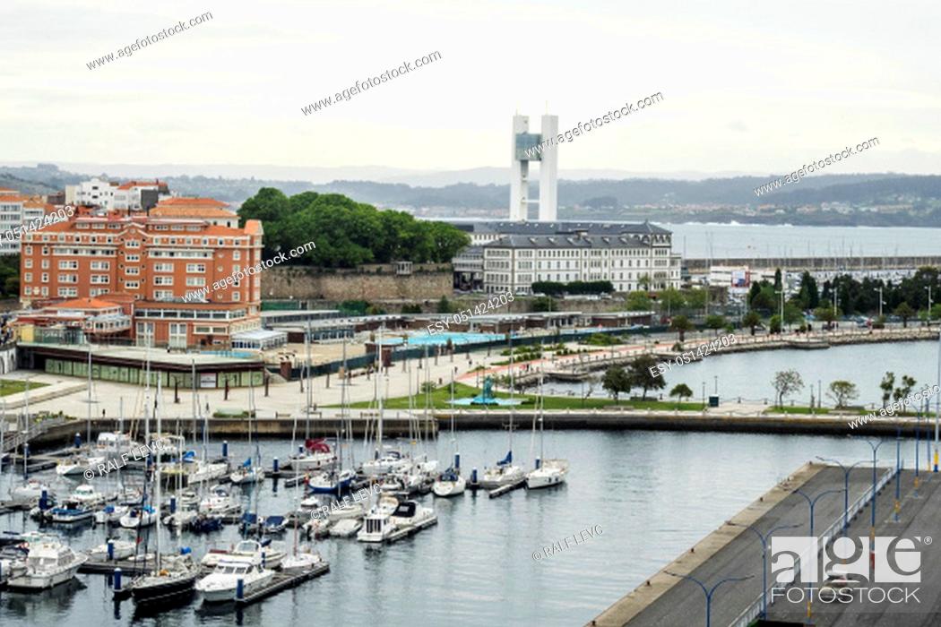 Stock Photo: Spain, Harbor of La Coruna.
