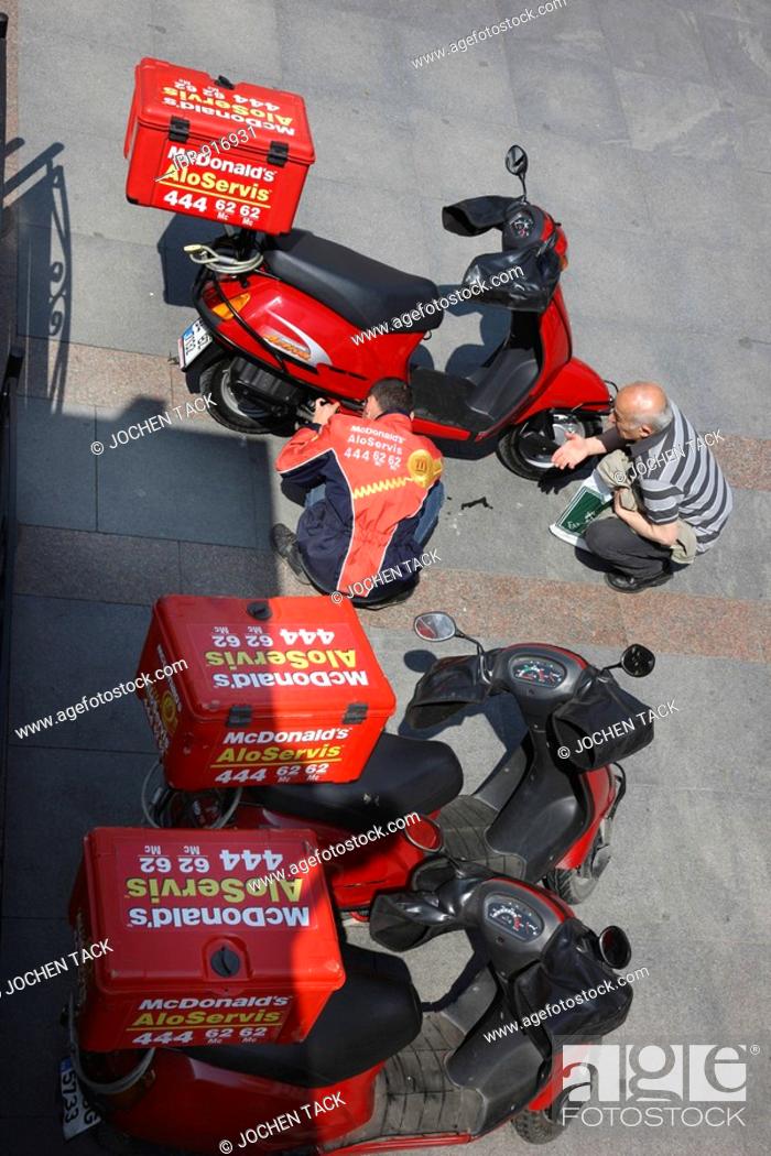 Mcdonald S Delivery Driver Mopeds In Taksim Istanbul Turkey