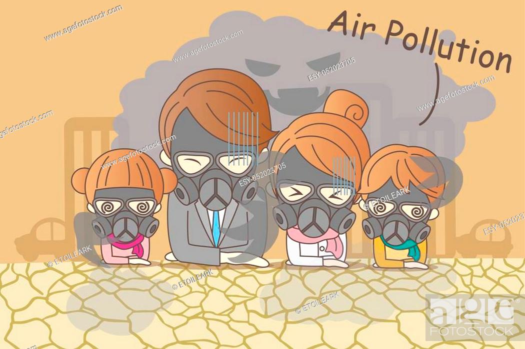 cartoon family feeling bad with air pollution, Stock Vector, Vector And Low  Budget Royalty Free Image. Pic. ESY-052023705 | agefotostock
