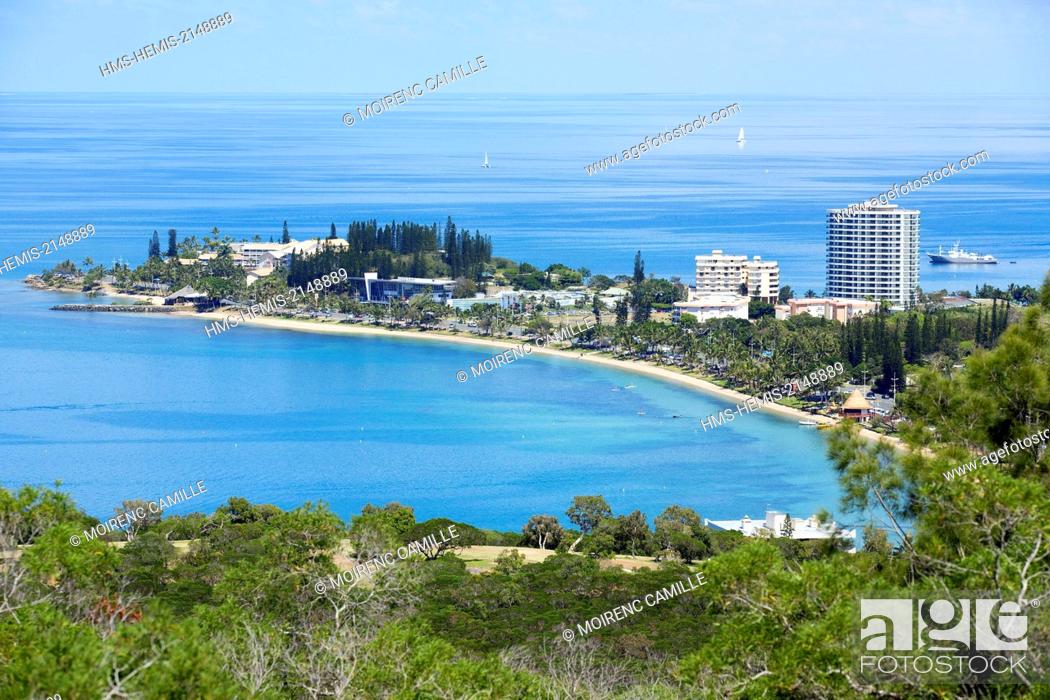 Stock Photo: France, New Caledonia, Grande-Terre, Southern Province, Noumea, Anse Vata from the park Ouen Toro.