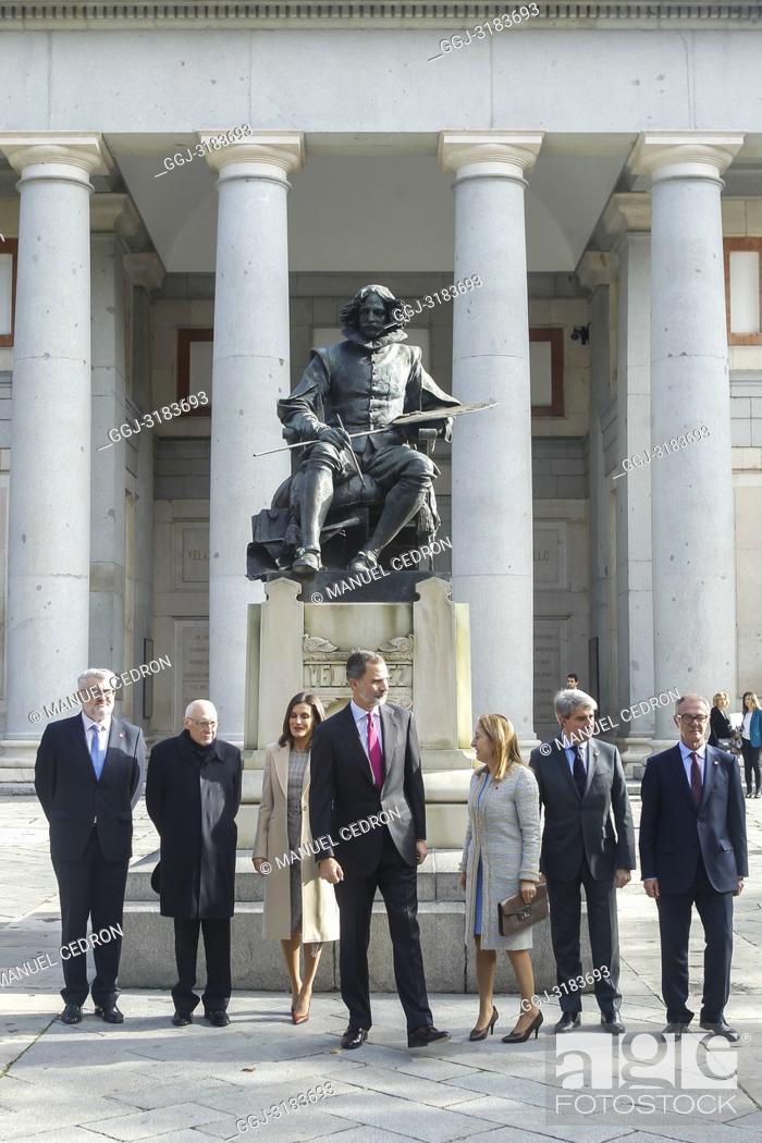 Stock Photo: King Felipe VI of Spain and Queen Letizia of Spain attends Bicentennial of the Prado National Museum and Opening of the exhibition 'Museo del Prado 1819-2019.
