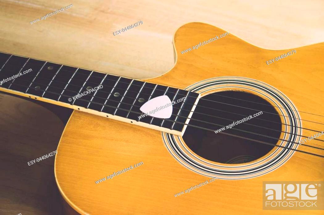 Stock Photo: Detail of a classic guitar.
