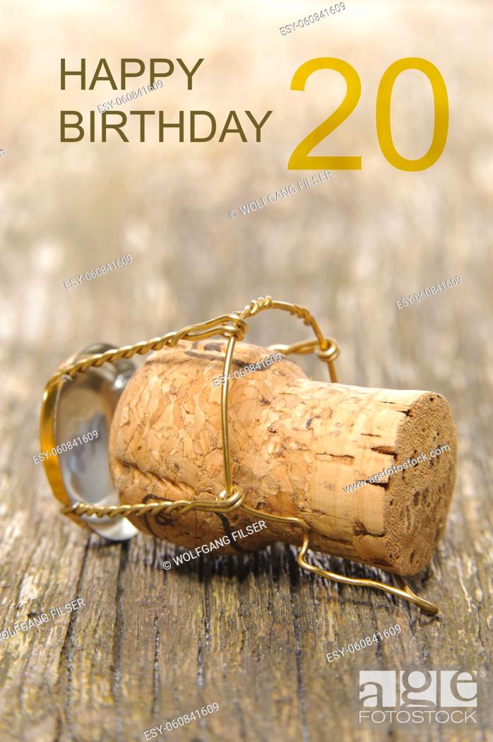 Stock Photo: Happy congratulations to the 20th birthday.
