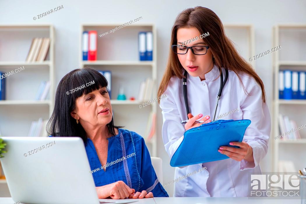 Stock Photo: Senior patient visiting doctor for regular check-up.