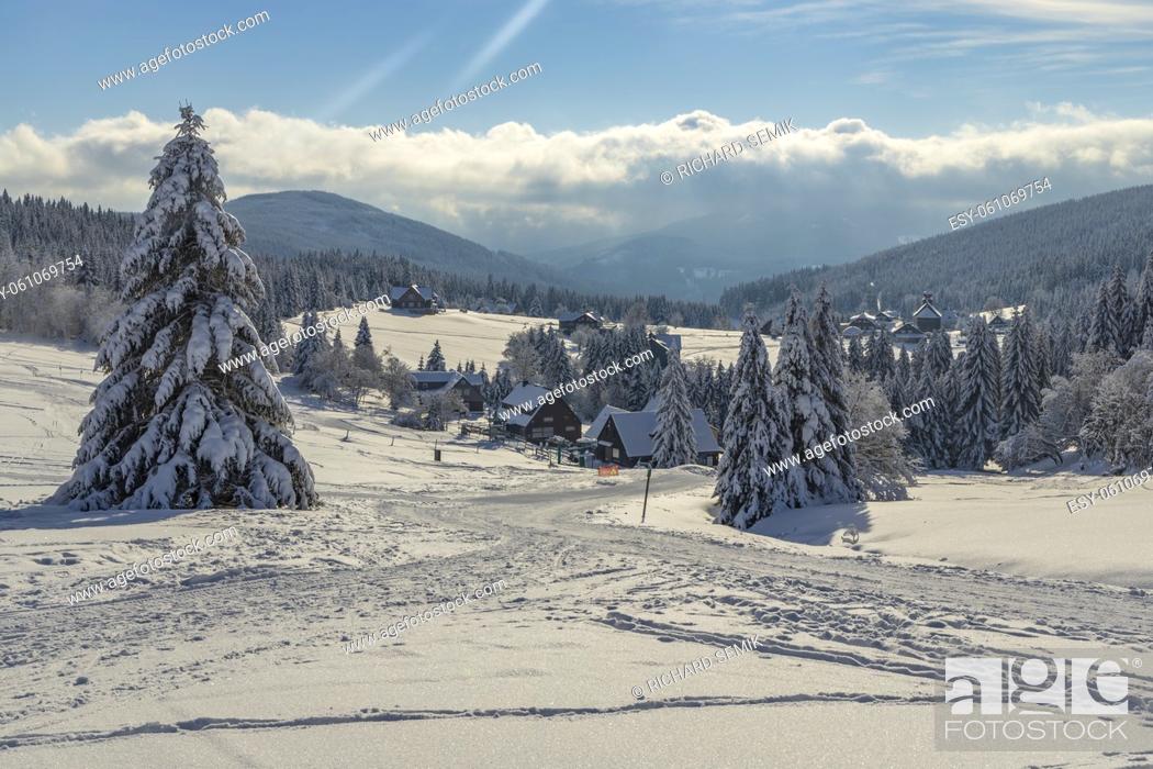 Stock Photo: Winter landscape around Mala Upa, Giant Mountains (Krkonose), Northern Bohemia, Czech Republic.
