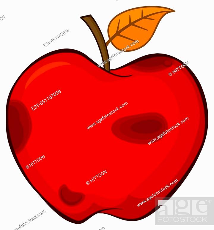 Rotten Red Apple Fruit With Leaf Cartoon Drawing Simple Design, Stock  Vector, Vector And Low Budget Royalty Free Image. Pic. ESY-051187038 |  agefotostock