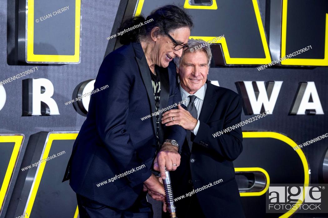 Stock Photo: European premiere of 'Star Wars: The Force Awakens' - Red Carpet Arrivals Featuring: Peter Mayhew, Harrison Ford Where: London.