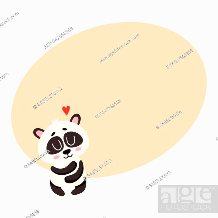 Cute and funny smiling baby panda character hugging itself, showing love,  Stock Vector, Vector And Low Budget Royalty Free Image. Pic. ESY-047563358  | agefotostock