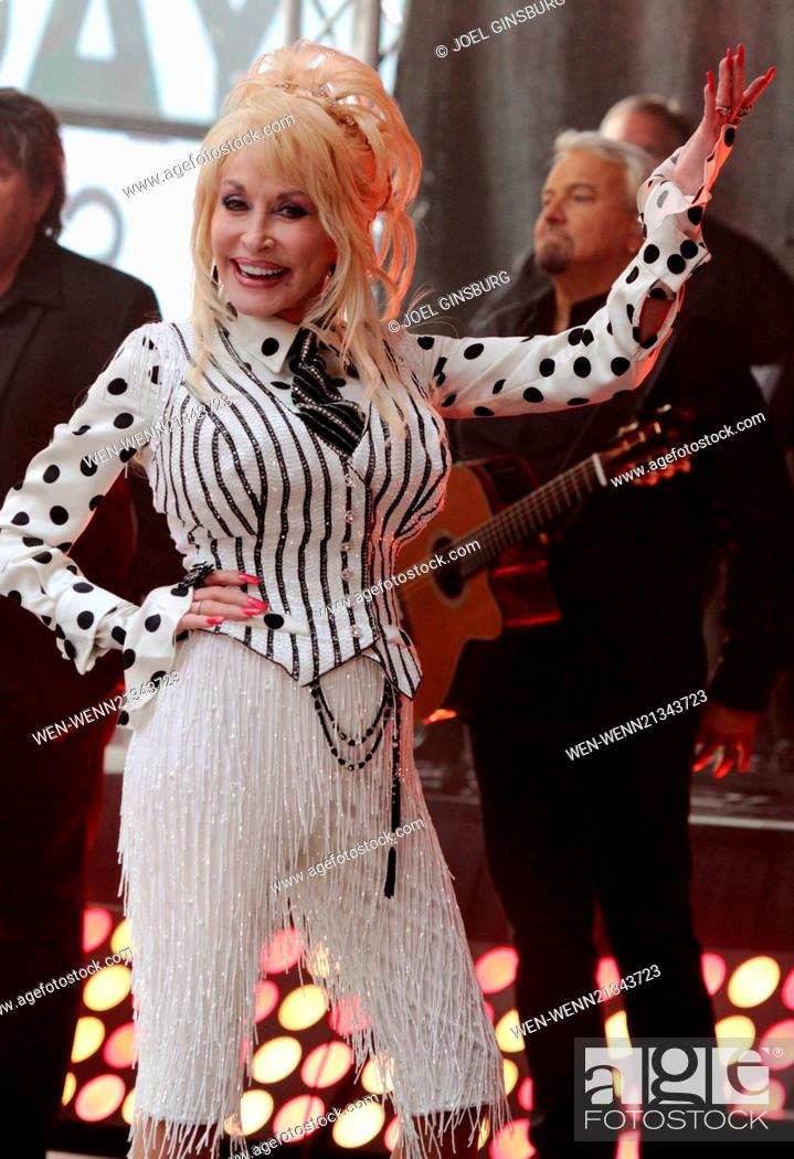 Stock Photo: Country singing legend Dolly Parton performs some of her greatest hits live on NBC's ""The Today Show"" on Tuesday morning in New York City, NY.