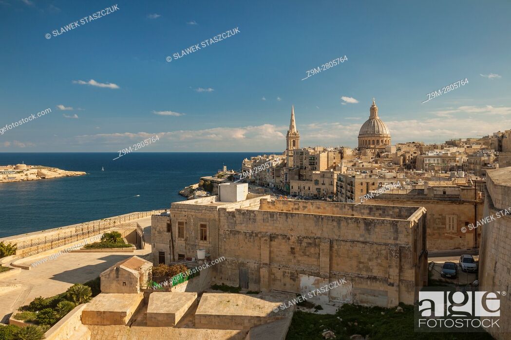Stock Photo: The skyline of Valletta, Malta.