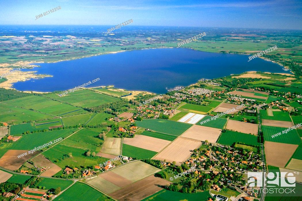 Stock Photo: aerial view of the lake Duemmer See, Germany, Lower Saxony, Lembruch.