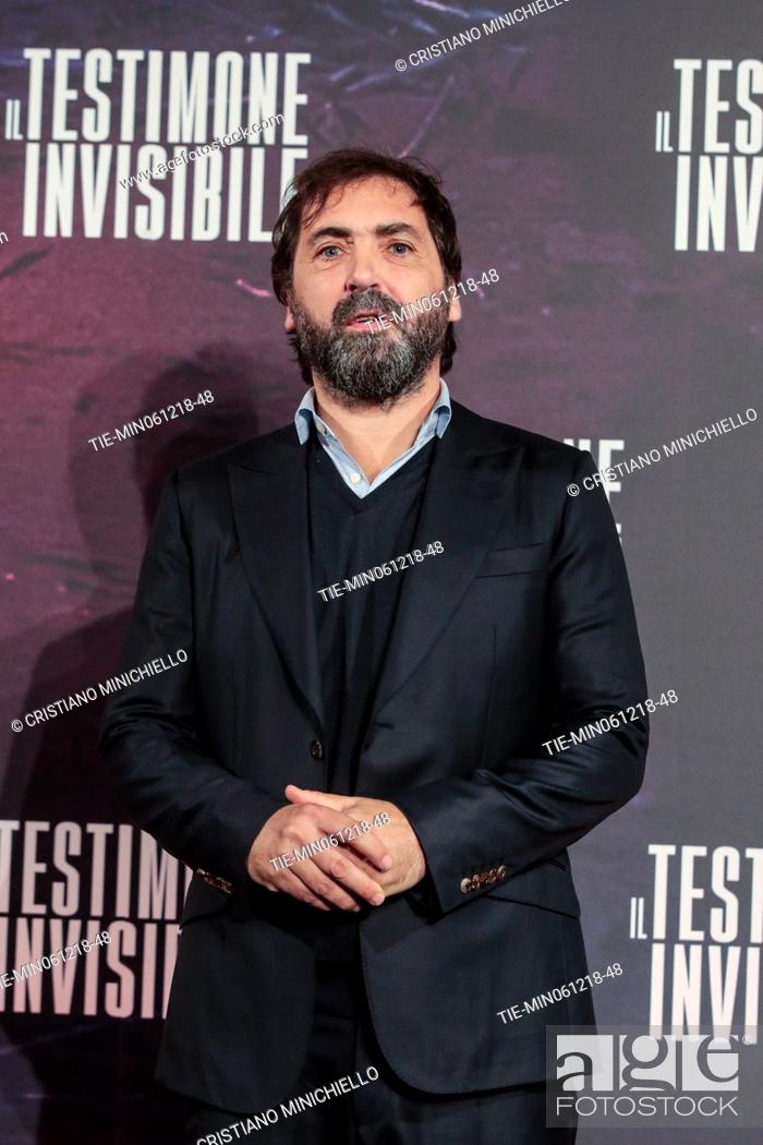 Stock Photo: The director Stefano Mordini during the photocall of film Il testimone invisibile, Rome, ITALY-06-12-2018.