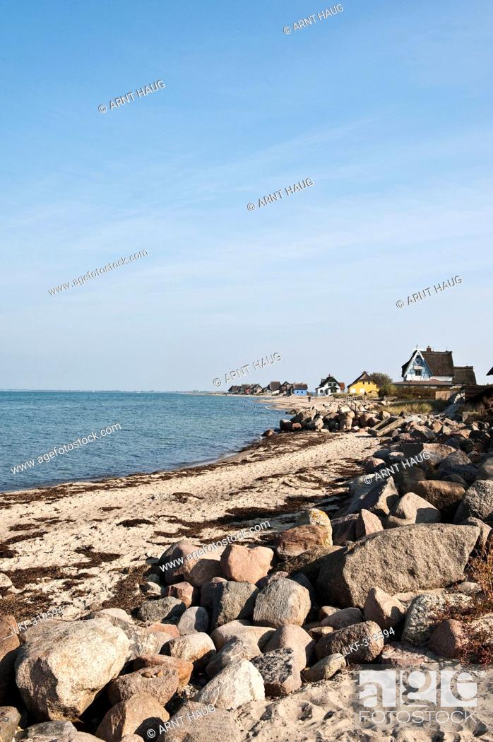 Imagen: Houses on the beach of Graswarder peninsula, Heiligenhafen, Schleswig-Holstein, Germany.