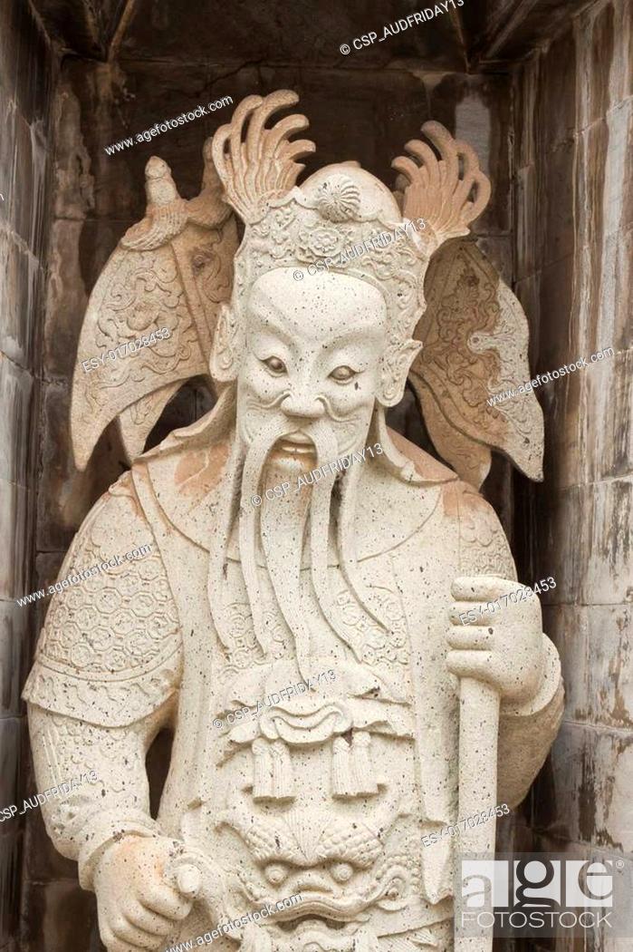 Stock Photo: One of the eight statues of gods.