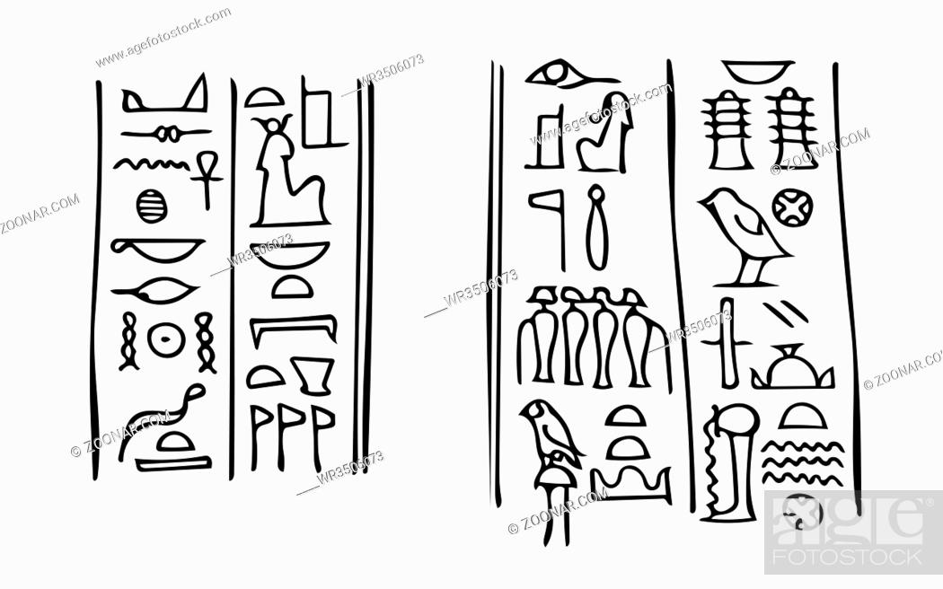 Imagen: Ancient Egyptian hieroglyphs with names of the goddess of fertility Isis (left) and her husband the god of The Underworld Osiris (right).