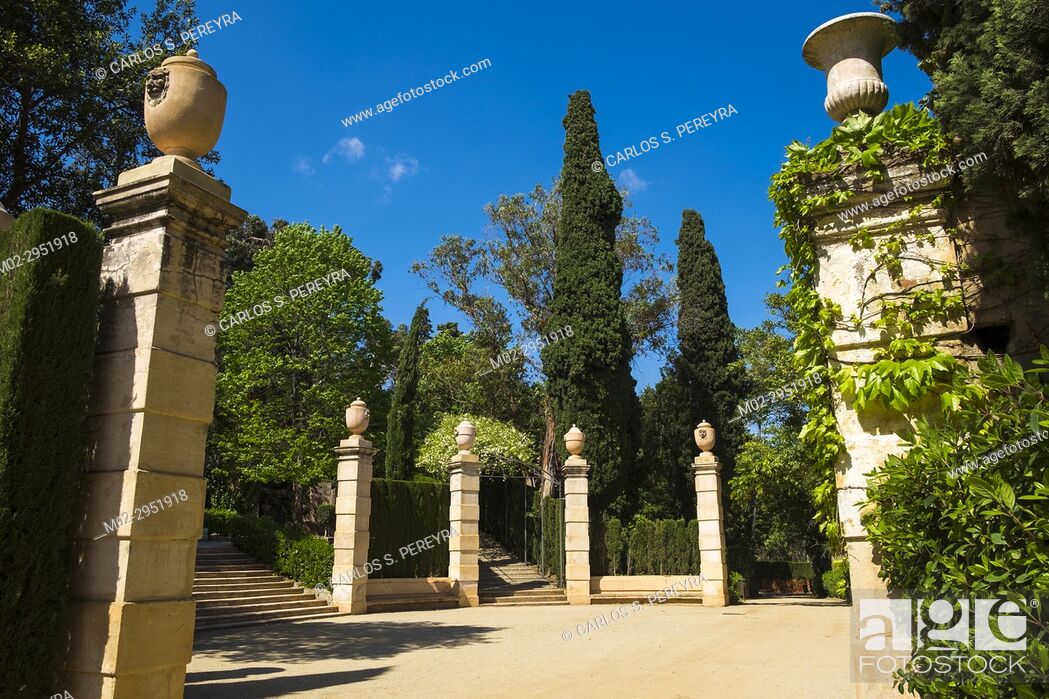 Stock Photo: Public park of the Labyrinth Park of Horta, Barcelona, Catalonia Spain Europe.
