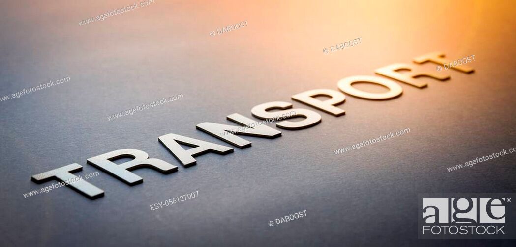 Stock Photo: Word transport written with white solid letters on a board.