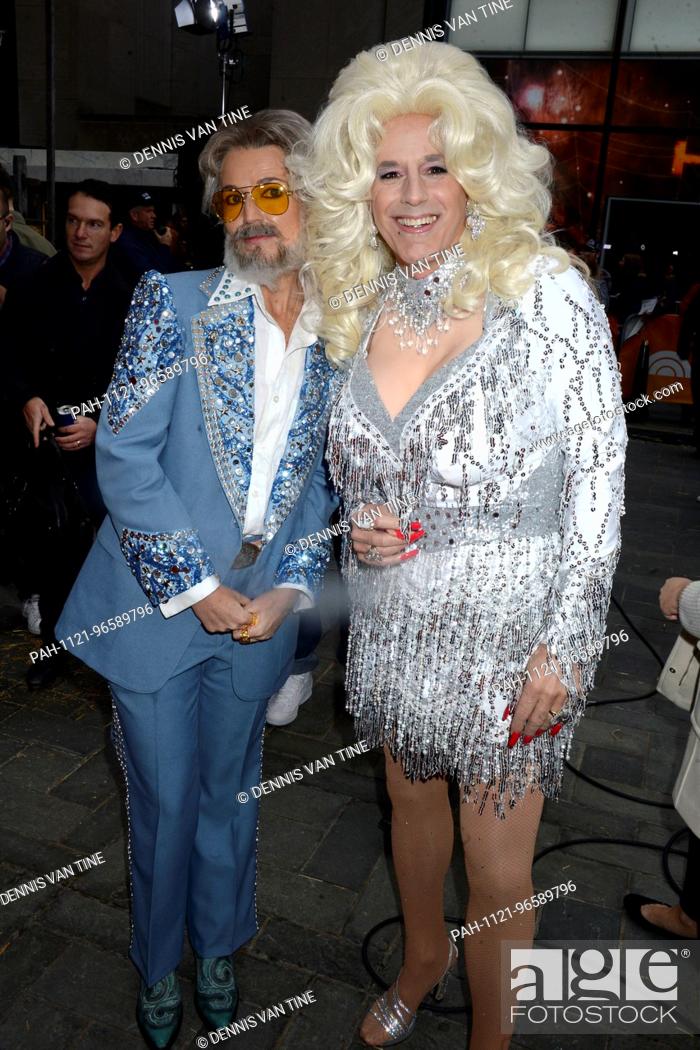 Stock Photo: Savannah Guthrie as Kenny Rogers and Matt Lauer as Dolly Parton at the NBC Today Halloween Extravaganza 2017 at Rockefeller Plaza. New York, 31.10.
