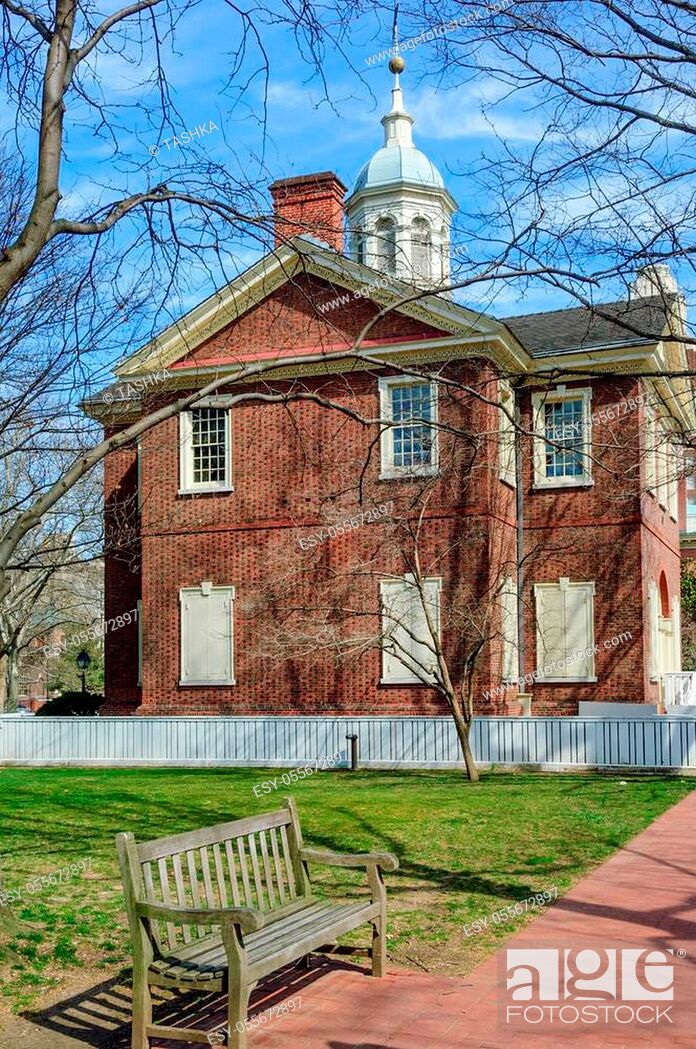 Stock Photo: Carpenters Hall, home to First Continental Congress of 1774, Philadelphia, USA.