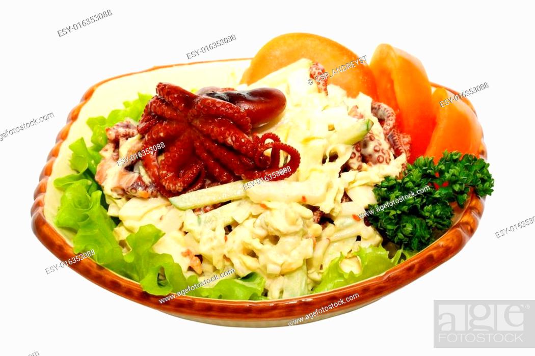 Stock Photo: Delicious cooked octopus.