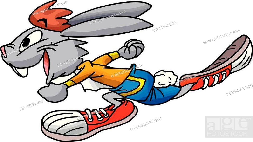 Cartoon rabbit running lightning fast vector illustration, Stock Vector,  Vector And Low Budget Royalty Free Image. Pic. ESY-055985633 | agefotostock