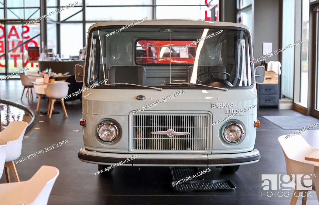 Stock Photo: 04 February 2022, Saxony, Frankenberg: One of the prototypes of a possible successor to the Barkas 1000, the B1100 with a four-stroke engine.
