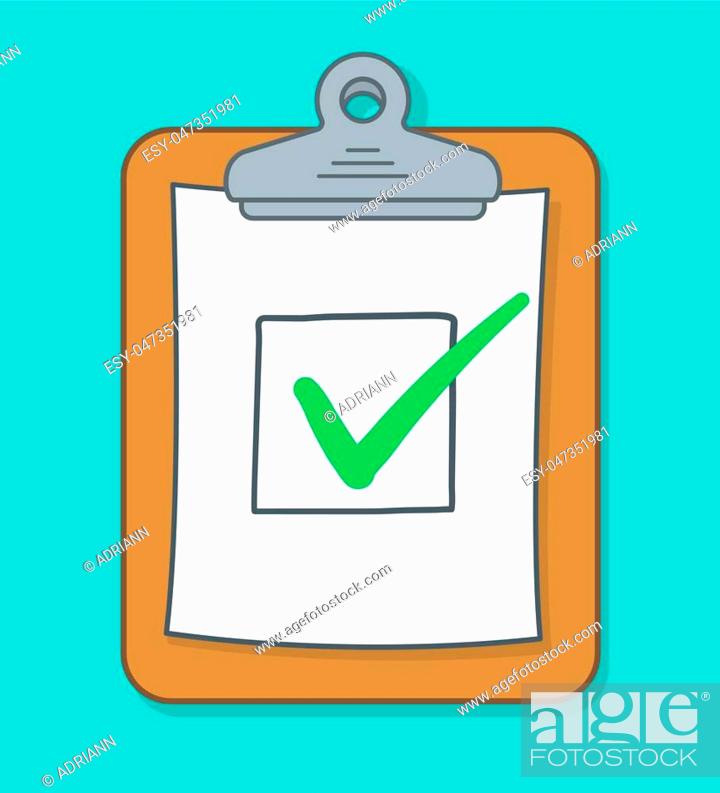Cartoon check box with red check marks on clipboard, vector illustration,  Stock Vector, Vector And Low Budget Royalty Free Image. Pic. ESY-047351981  | agefotostock