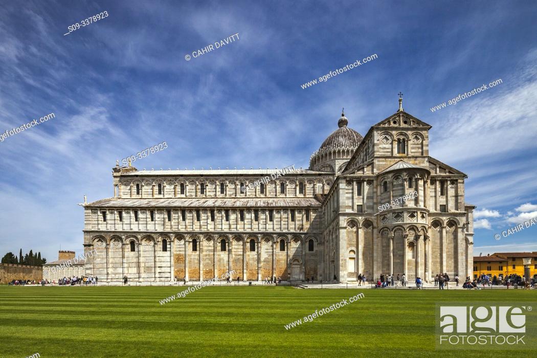 Stock Photo: Pisa Cathedral designed by the architects Buscheto and Rainaldo, Campo dei Miracoli, Pisa, Tuscany, Italy.