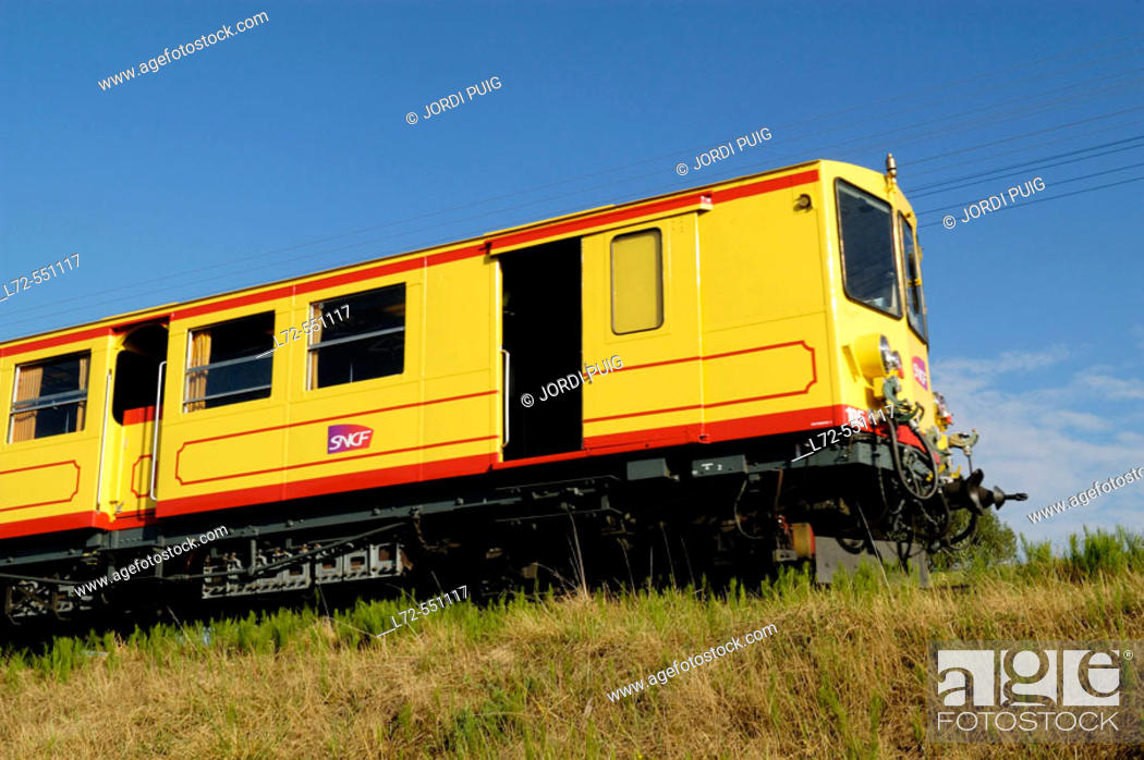 Stock Photo: 'Le Train Jaune'. La Tour de Carol-Enveigt. French Cerdanya. Pyrénées-Orientales. Languedoc-Roussillon. France.