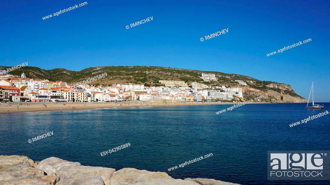 Stock Photo: Atlantic coast in Sesimbra , Portugal.