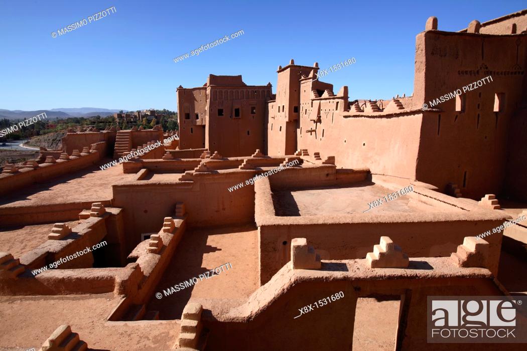 Stock Photo: The terrace of Taourirt Kasbah, Ouarzazate, Morocco.