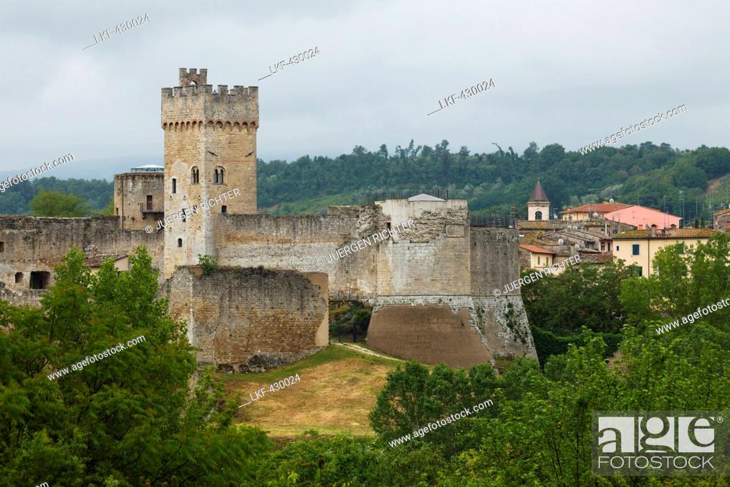 Stock Photo: Castle, Castello di Staggia Senese in Staggia near Poggibonsi, Province of Siena, Tuscany, Italy, Europe.