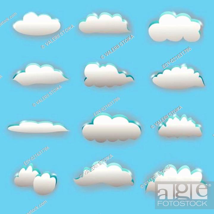 Stock Vector: set of clouds.