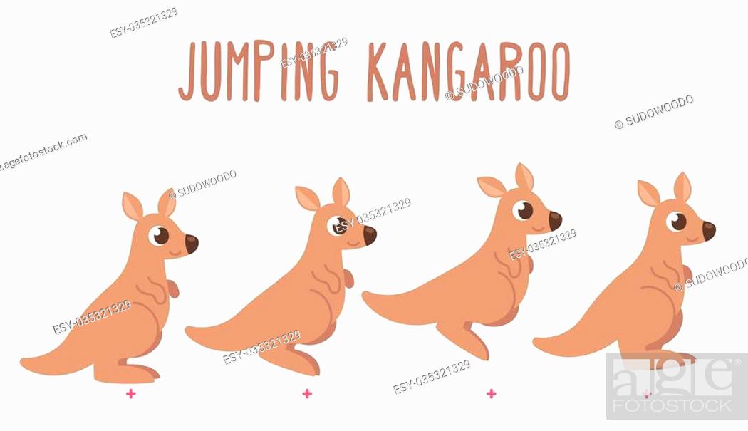 Cute cartoon kangaroo jumping animation frames. Simple modern cartoon  illustration, Stock Vector, Vector And Low Budget Royalty Free Image. Pic.  ESY-035321329 | agefotostock