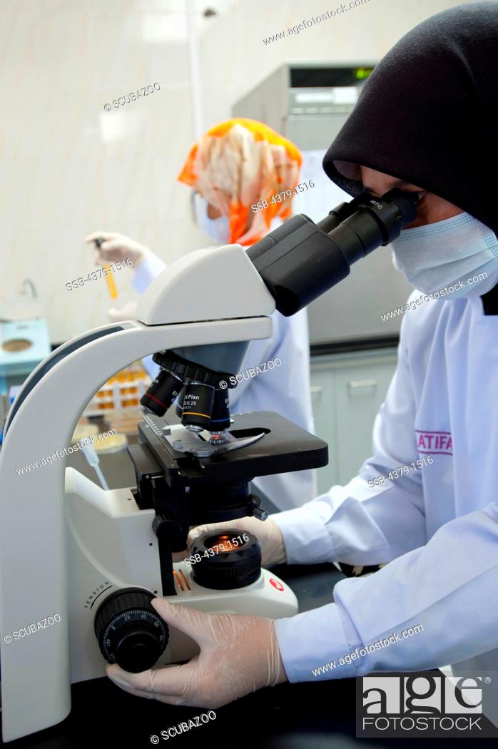 Stock Photo: Quality control test being conducted in a laboratory, Brunei.