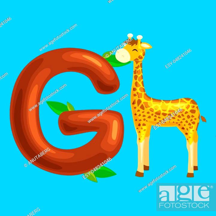 animal giraffe and letter for kids abc education in preschool, Stock  Vector, Vector And Low Budget Royalty Free Image. Pic. ESY-048241046 |  agefotostock