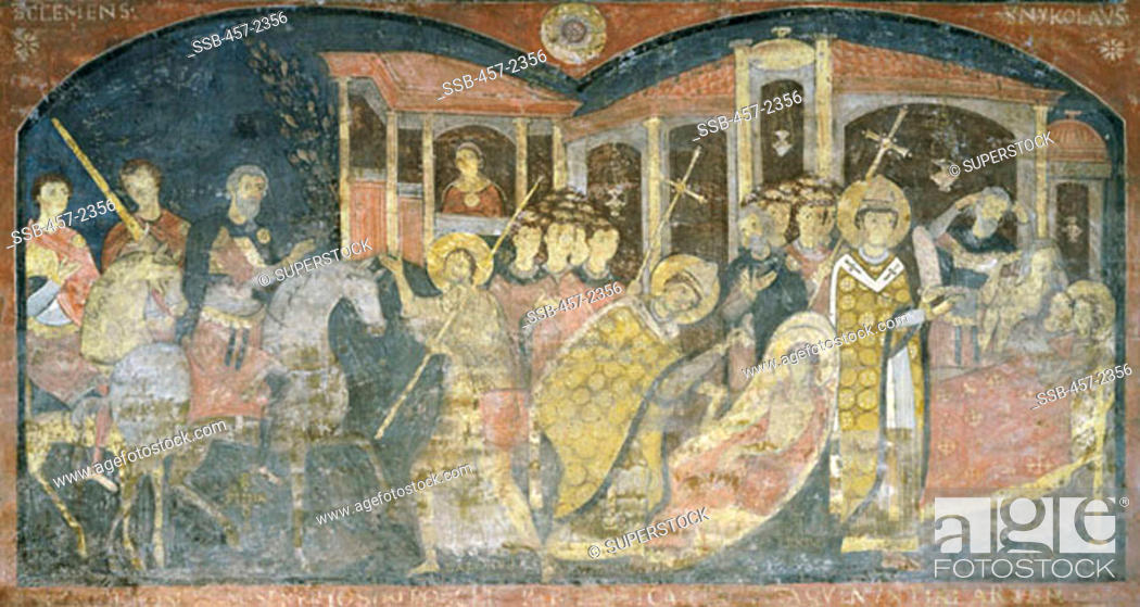 Stock Photo: Story of Saint Alessio 11th-12th Century Artist Unknown Fresco Basilica di San Clemente, Rome, Italy.