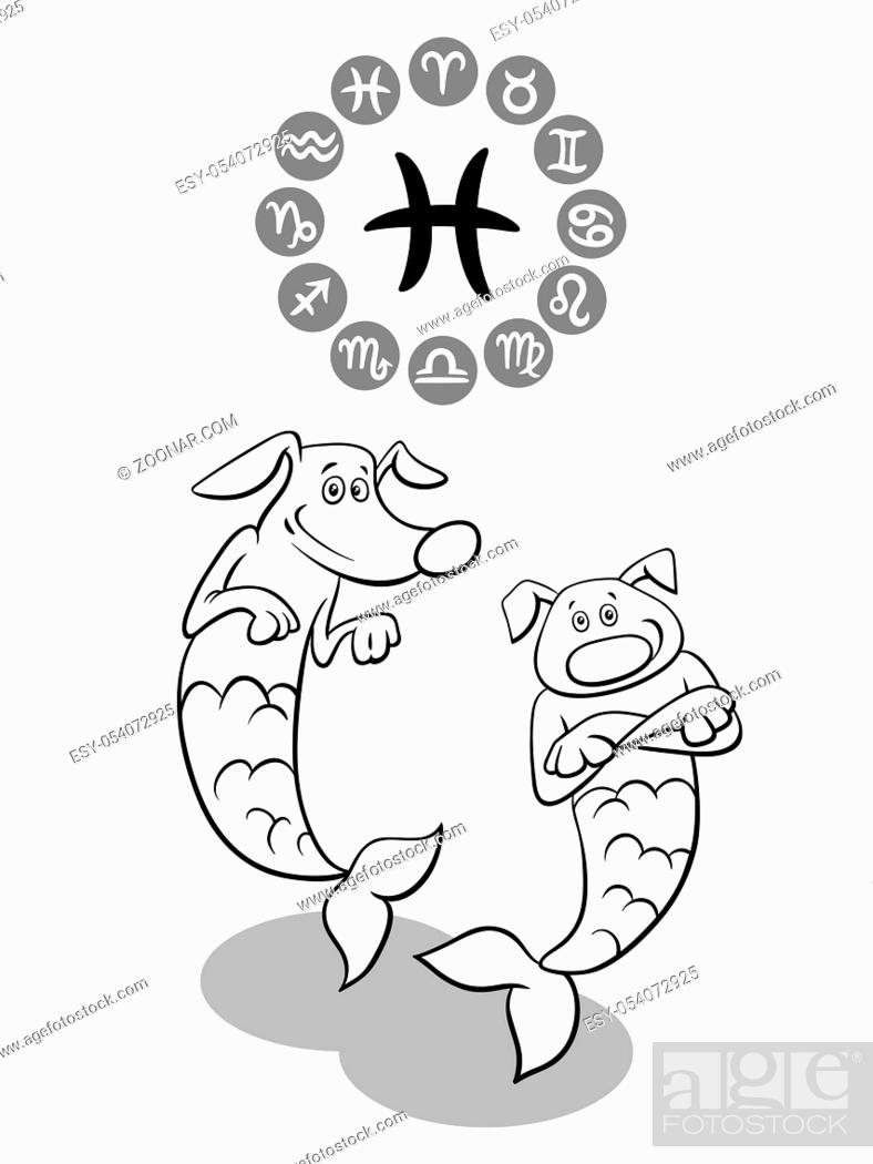 Cartoon Illustration of Funny Dog as Pisces Zodiac Sign, Stock Photo,  Picture And Low Budget Royalty Free Image. Pic. ESY-054072925 | agefotostock