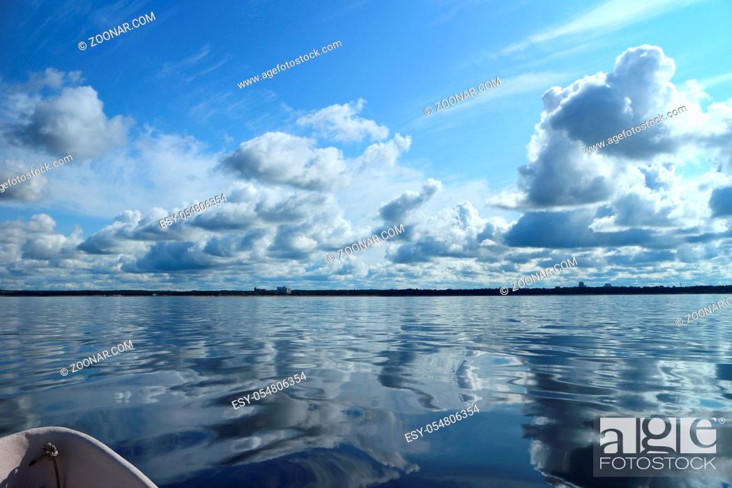 Stock Photo: beautiful seascape view from the aboard boat.