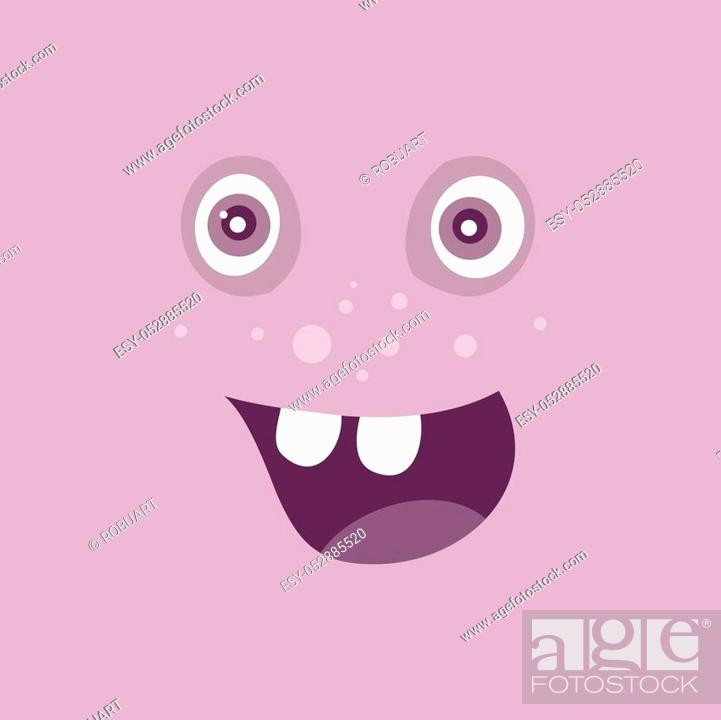 Funny smiling monster. Smile character. Happy germ with tooth, Stock  Vector, Vector And Low Budget Royalty Free Image. Pic. ESY-052885520 |  agefotostock