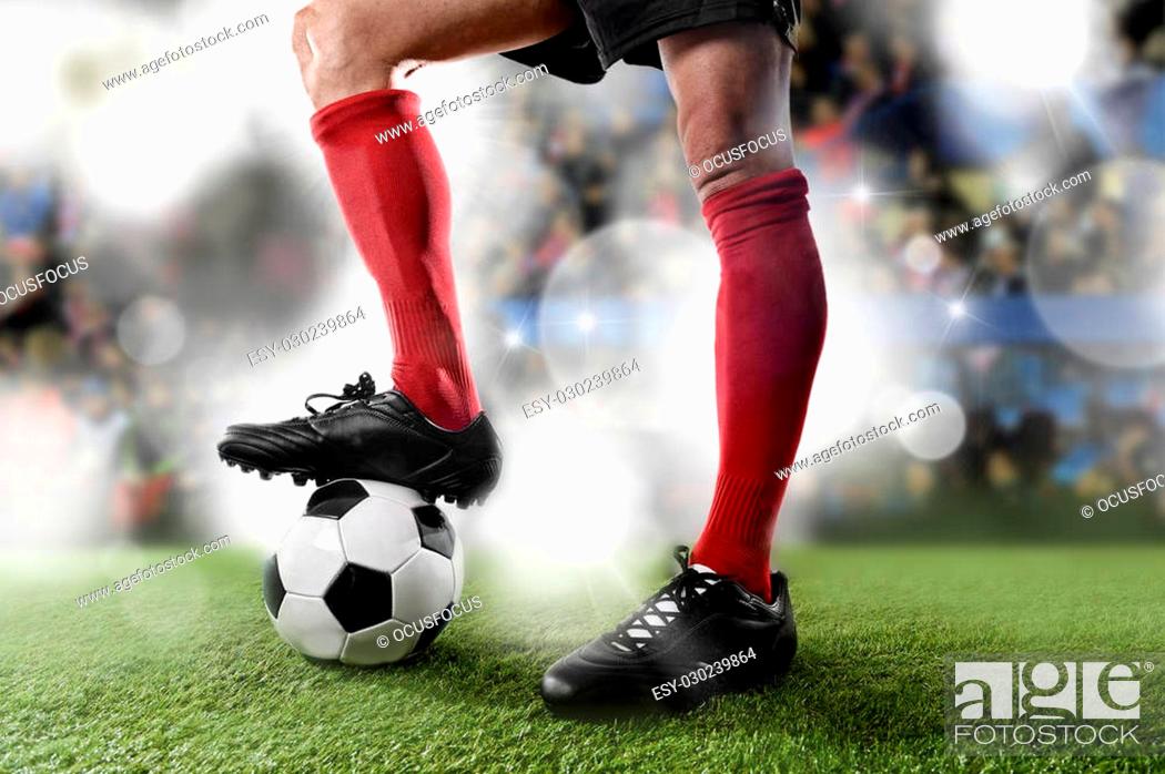 Soccer Ball Sock Sz 6-8.5 red/black/white 