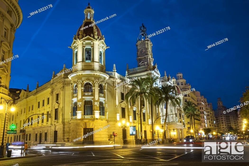Stock Photo: Town Hall Square. Valencia. Comunidad Valenciana. Spain.