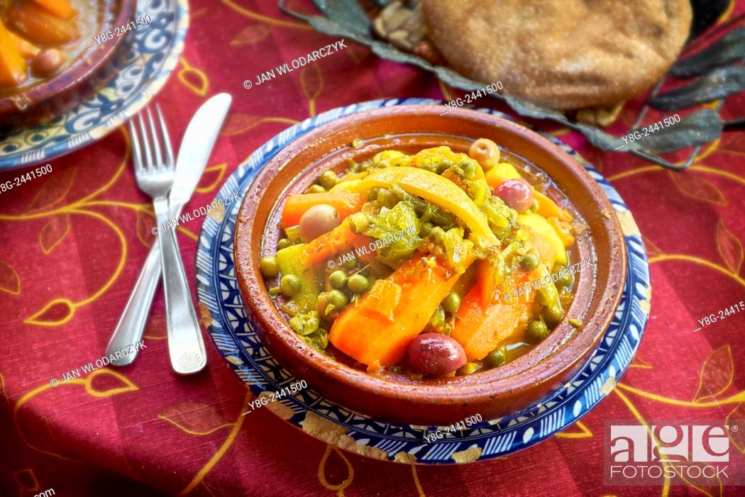 Stock Photo: Traditional moroccan dish - tajine. Morocco.