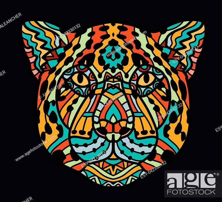 Patterned head of Jaguar. Adult anti-stress coloring page, Stock Vector,  Vector And Low Budget Royalty Free Image. Pic. ESY-042330132 | agefotostock