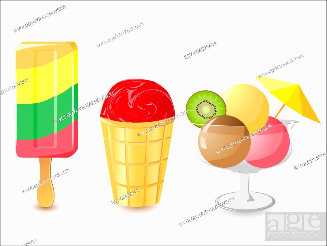 Imagen: ice-cream vector illustration isolated on white background.