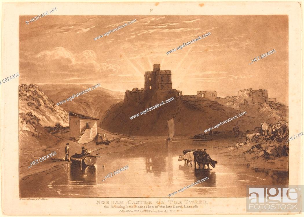Stock Photo: Norham Castle, published 1816. Creator: JMW Turner.