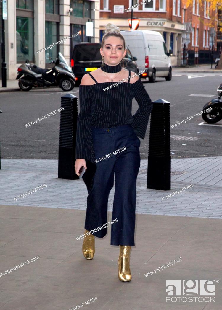 Stock Photo: Louisa Johnson arriving at the BBC Radio 1 studio to perform on the Live Lounge Featuring: Louisa Johnson Where: London, United Kingdom When: 01 Dec 2016.
