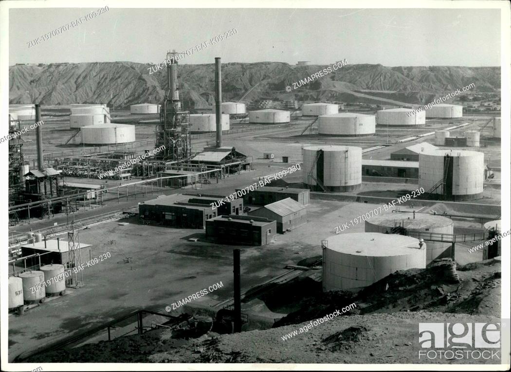 Stock Photo: Jul. 07, 1970 - Talara refinery at La Bre4a y Parineas oilfield in Peru. The refinery owned by a Standard Oil subsidiary has been 'nationalized' by the Military.