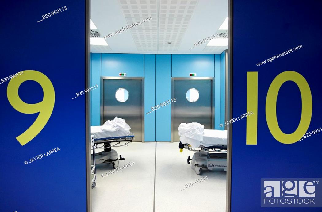 Stock Photo: Operating rooms, surgical block. Hospital Policlinica Gipuzkoa, San Sebastian, Donostia, Euskadi, Spain.